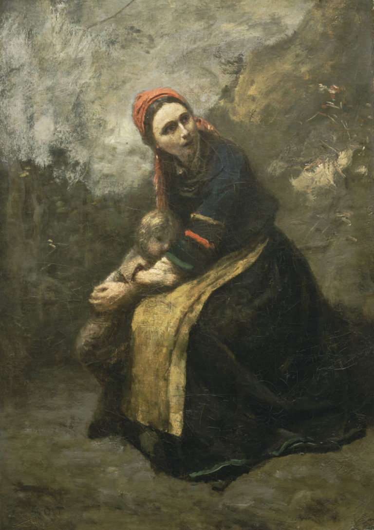 Corot_-_Mother_Protecting_Her_Child,_1855-1858